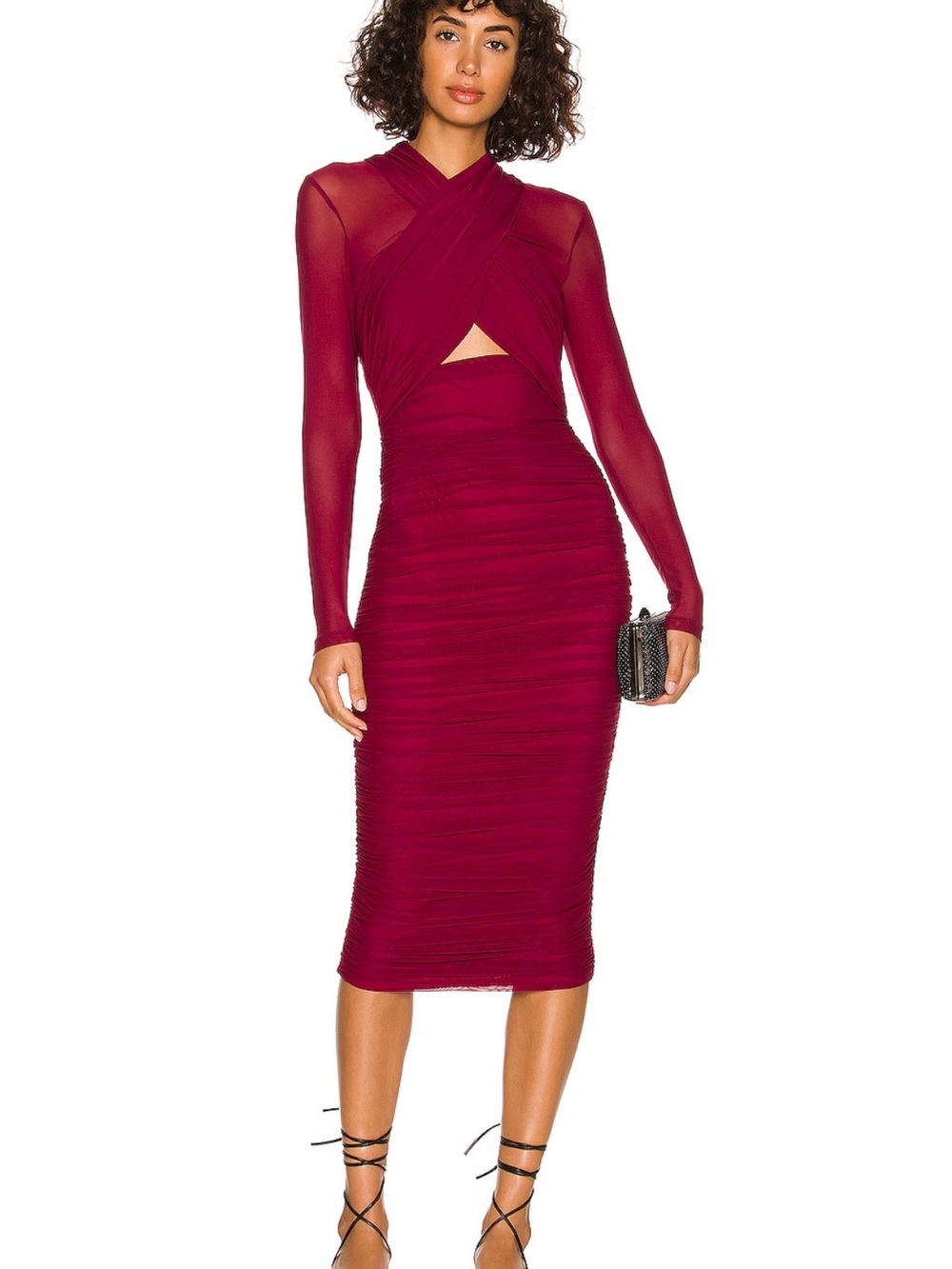 Bardot Aliyah Twist-Front Midi Dress M